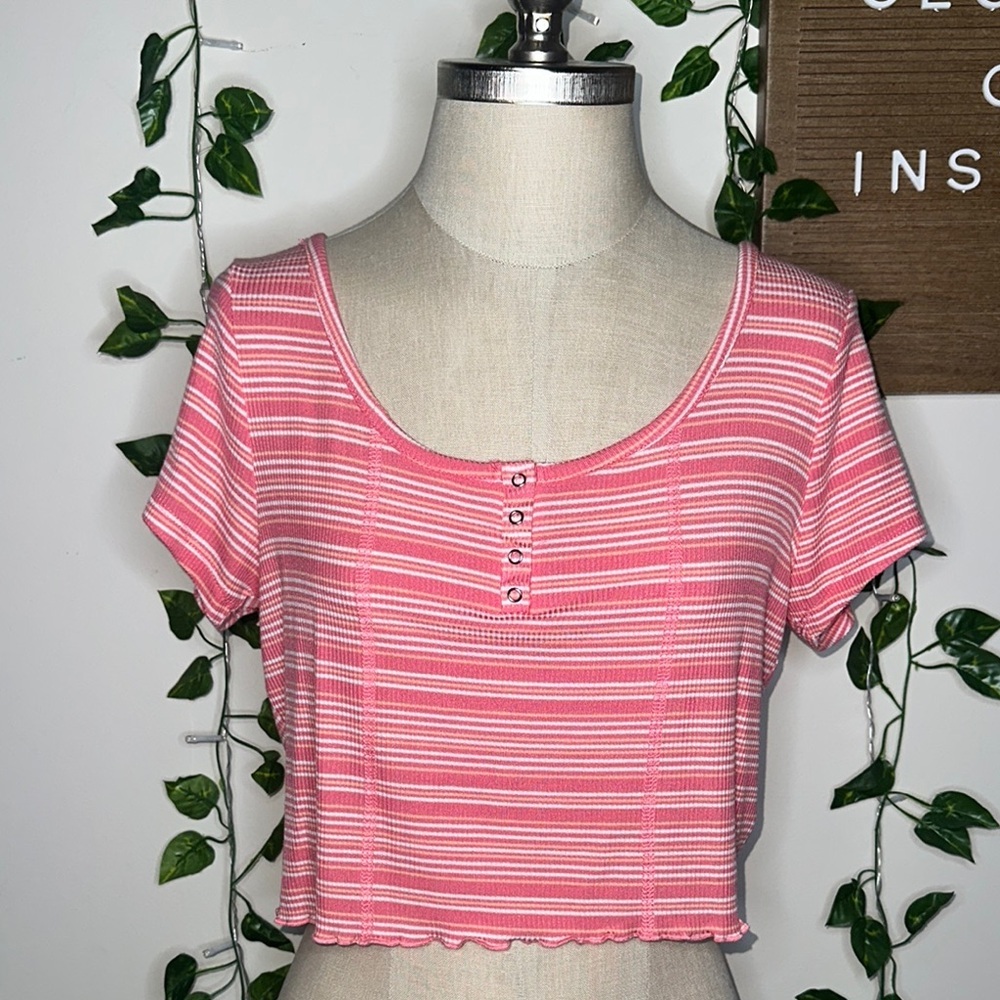 Ardene Short Sleeve Striped Top